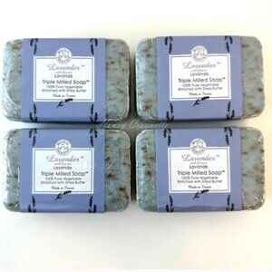 4 X Trader Joe's Bisous de Provence Lavender with Flowers Triple Milled Soap NEW